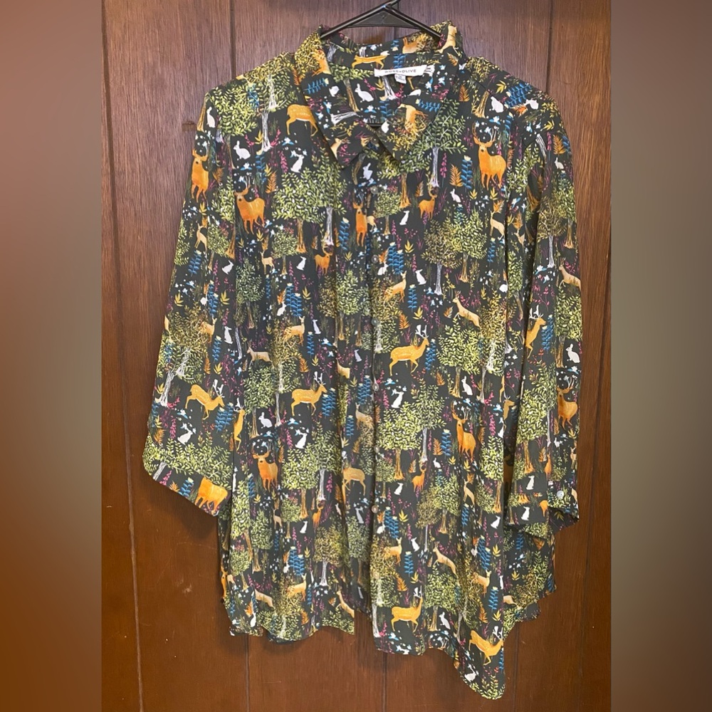 Animal Pattern Blouse - Picture 1 of 6